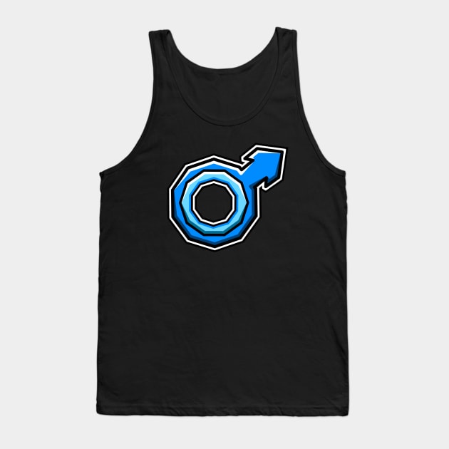 Blue Male - Pride Gender Symbol - Gender Identity - Male Tank Top by Bleeding Red Pride